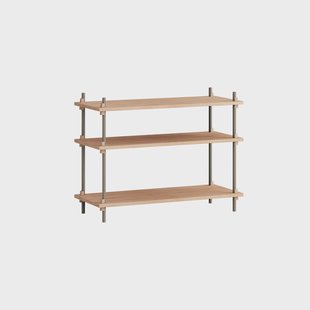 MOEBE Shelving System classic plankenkast Eiken-warmgrijs, 86x65x35 cm, S.65.1.A