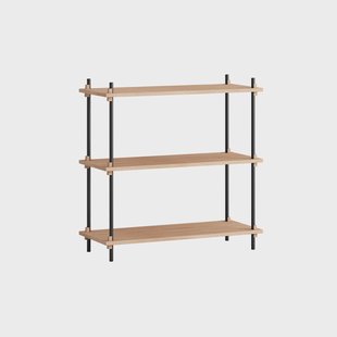 MOEBE Shelving System classic plankenkast Eiken-zwart, 86x85x35 cm, S.85.1.A