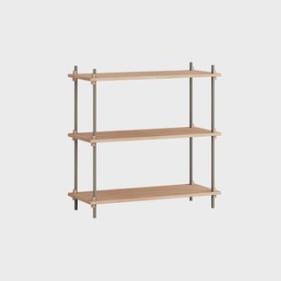 MOEBE Shelving System classic plankenkast Eiken-warmgrijs, 86x85x35 cm, S.85.1.A