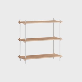 MOEBE Shelving System classic plankenkast Eiken-wit, 86x85x35 cm, S.85.1.A