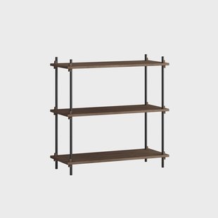 MOEBE Shelving System classic plankenkast Gerookt eiken-zwart, 86x85x35 cm, S.85.1.A