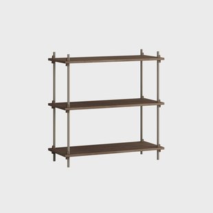 MOEBE Shelving System classic plankenkast Gerookt eiken-warmgrijs, 86x85x35 cm, S.85.1.A