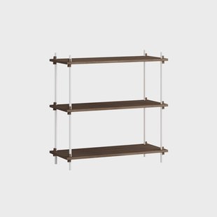 MOEBE Shelving System classic plankenkast Gerookt eiken-wit, 86x85x35 cm, S.85.1.A