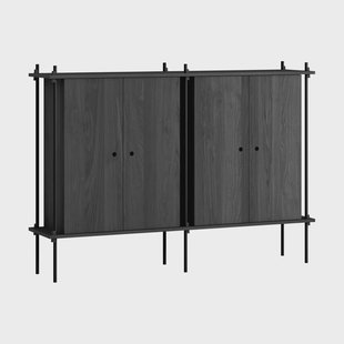 MOEBE Shelving System Cabinet kast Zwart, 163x115x35 cm, S.115.2.E