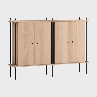 MOEBE Shelving System Cabinet kast Eiken-zwart, 163x115x35 cm, S.115.2.E