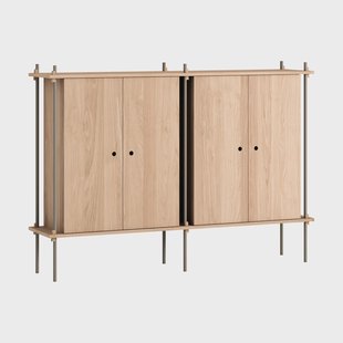 MOEBE Shelving System Cabinet kast Eiken-warmgrijs, 163x115x35 cm, S.115.2.E