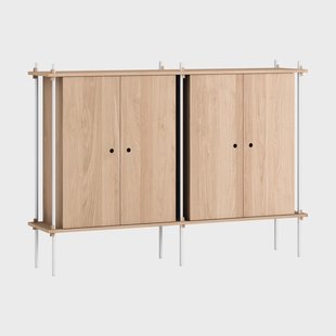 MOEBE Shelving System Cabinet kast Eiken-wit, 163x115x35 cm, S.115.2.E