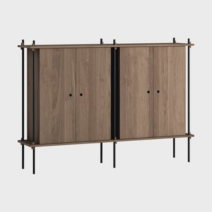 MOEBE Shelving System Cabinet kast Gerookt eiken-zwart, 163x115x35 cm, S.115.2.E