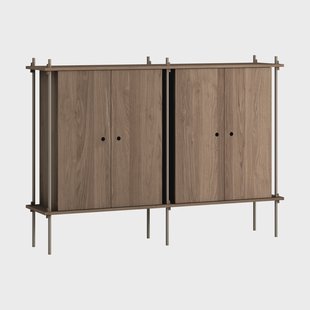 MOEBE Shelving System Cabinet kast Gerookt eiken-warmgrijs, 163x115x35 cm, S.115.2.E