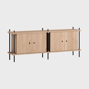 MOEBE Shelving System sideboard Eiken-zwart, 163x65x35 cm, S.65.2.D