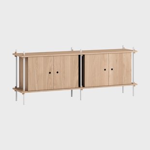 MOEBE Shelving System sideboard Eiken-wit, 163x65x35 cm, S.65.2.D
