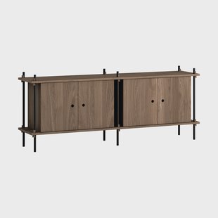 MOEBE Shelving System sideboard Gerookt eiken-zwart, 163x65x35 cm, S.65.2.D