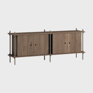 MOEBE Shelving System sideboard Gerookt eiken-zwart, 163x65x35 cm, S.65.2.D
