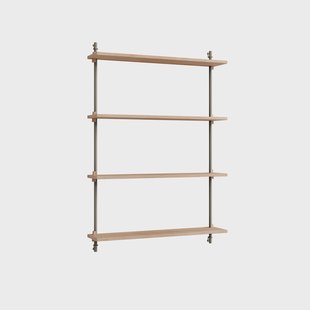MOEBE Wall Shelving wandplank Eiken-warmgrijs, 92x115x17,5 cm, WS.115.1
