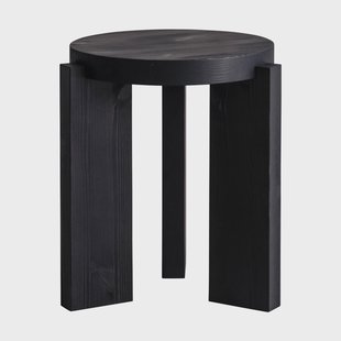 Vaarnii 001 Stool kruk Zwart gebeitst grenen, Ø40x44 cm