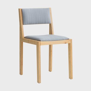Vaarnii 016 Maasto Dining Chair stoel Mat geolied en gewaxt grenen, voorkant gestoffeerd grijs