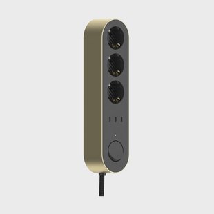 Palette Edgar Power Bar stekkerdoos Satin brass