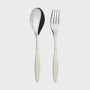 Guzzini Feeling serveerbestek Cream, 2 delar