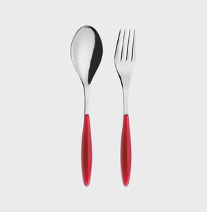 Guzzini Feeling serveerbestek Clear red, 2 delar