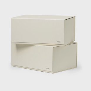 TÔNN furniture Pac box opbergbox Off-white, medium 30x13,5x22 cm, 2-pack