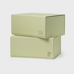 TÔNN furniture Pac box opbergbox TÔNN x MAJASBOK vlierbloesemgroen, 2-pack