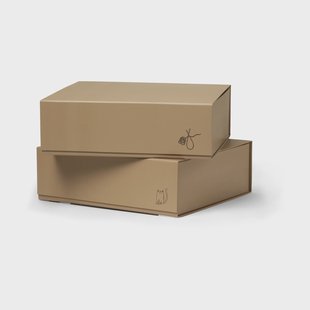 TÔNN furniture Pac box opbergbox TÔNN x MAJASBOK mocca, 32,5x10,5x30 cm, 2-pack