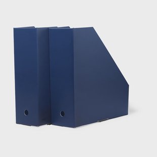 TÔNN furniture Pia tijdschriftenshouder Middernachtblauw, 10x31x30 cm, 2-pack