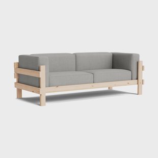 Normann Copenhagen Kube bank Gelakt grenen – stof Remix 143 grijs, 220 cm