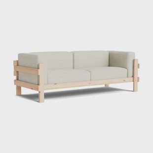 Normann Copenhagen Kube bank Gelakt grenen – stof Remix 223 beige, 220 cm