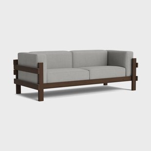Normann Copenhagen Kube bank Bruingelakt grenen – stof Remix 143 grijs, 220 cm