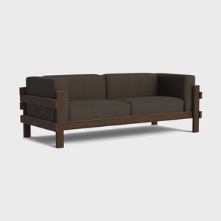 Normann Copenhagen Kube bank Bruingelakt grenen – stof Remix 356 bruin, 220 cm