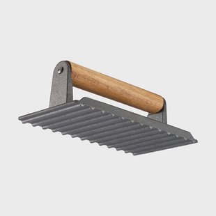 Dorre Griffin grillpers/vleesgewicht Gietijzer, houten handgreep, 20x10 cm