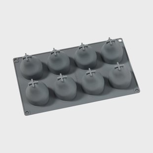 Dorre Beck bakvorm Grijs, peren, siliconen, 8 stuks