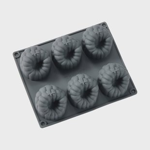 Dorre Beck bakvorm Grijs, framboos, siliconen, 6 stuks