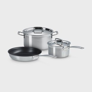 Le Creuset Le Creuset braad- en koekenpannenset Roestvrij staal, 3 delen