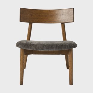 MUUBS Tetra lounge chair Granietkleurige stof-donkergeolied eiken