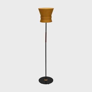 Örsjö Belysning Bow vloerlamp Zwart-yellow ochre, small 147 cm