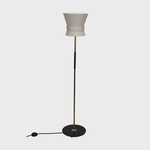 Örsjö Belysning Bow vloerlamp Ruw messing-cream white, small 147 cm