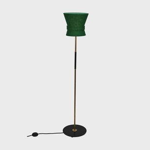Örsjö Belysning Bow vloerlamp Ruw messing-emerald green, small 147 cm
