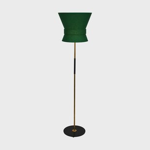 Örsjö Belysning Bow vloerlamp Ruw messing-emerald green, large 159 cm