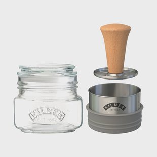 Kilner Kilner Mash & Store voorraadpot set Helder-roestvrij staal-hout, 0,5 L