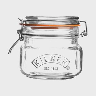 Kilner Kilner vierkante weckpot met beugelsluiting Helder, 0,5 L