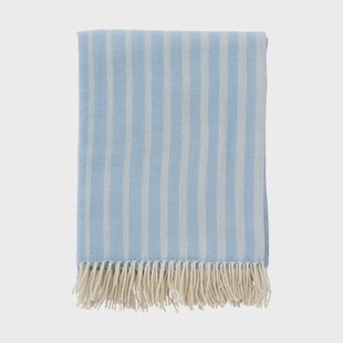 Klippan Yllefabrik Irregular stripes wollen plaid Infinity blue, 130x200 cm