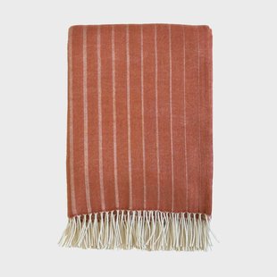 Klippan Yllefabrik Irregular stripes wollen plaid Roest, 130x200 cm