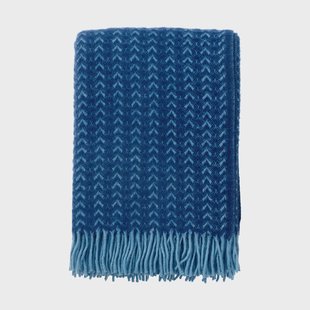 Klippan Yllefabrik Ilse wollen plaid 130x200 cm Blauw-aqua