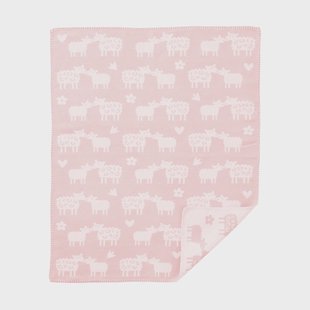Klippan Yllefabrik Bää kinderplaid katoen Zacht roze, 70x90 cm