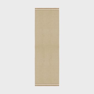 Layered Röllakan Solid wollen vloerkleed Mariegold, 80x300 cm