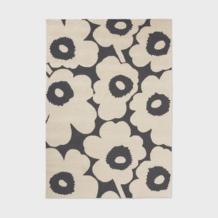 Marimekko Unikko vloerkleed outdoor Charcoal-white, 140x200 cm