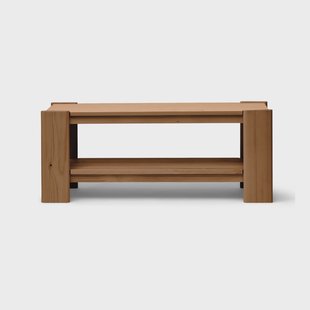 Form & Refine Beam bank Diepbruin dennenhout, 112x45x33 cm