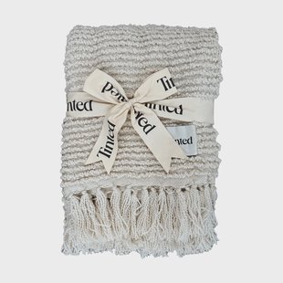 Tinted Janzen bouclé deken Solid off white-natural, 130x170 cm